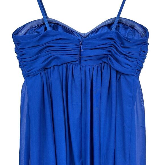 Aqua Y2K Strapless Blue Chiffon Maxi Floral Print Fairy Dress, 0 - Picture 5 of 13